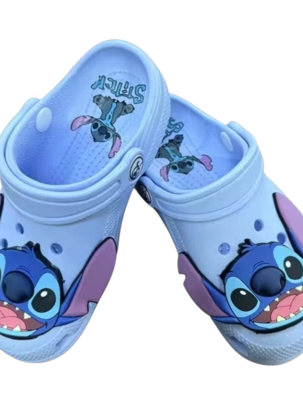 Kids Blue Stitch Character Clog Sandals with Heel Strap
